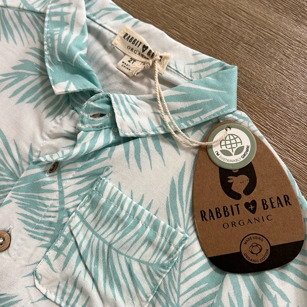Rabbit + Bear Banana Organic Cotton Linen Resort Set 2T